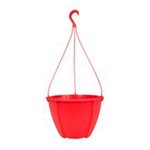 Quattro Contemporary Hanging Planter Plastic 12in Red