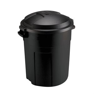 Garbage Container with Lid 80L Black