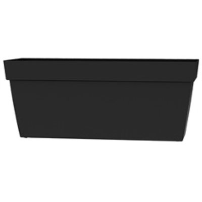 Viva Self-Watering Planter Plastic Rectangular 24x9x10in Black