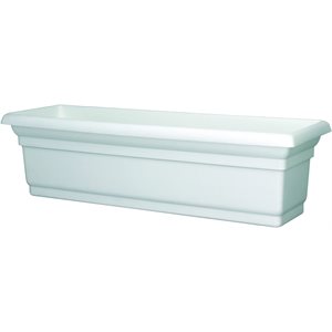 Distinction Window Box Planter Plastic No Bracket 30x7x7 White