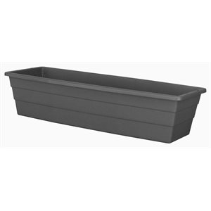 Futura Window Box Planter Plastic No Bracket 31.75x8.5x6.5in Black