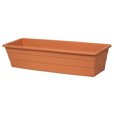 Futura Window Box Planter Plastic No Bracket 31.75x8.5x6.5in Terracotta