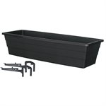 Jard. Balcon Futura 18po Noire Avec Supports De Plastique