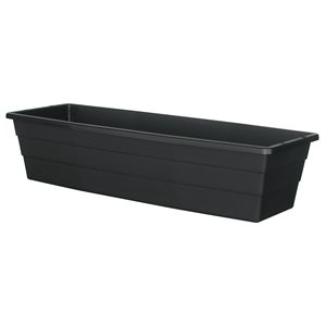 Futura Window Box Planter Plastic No bracket 18x6.75x4.5in Black