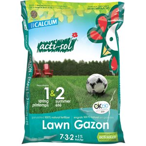 Acti-Sol Natural Spring & Summer Lawn Fertilizer (Steps 1 & 2 ) 15Kg 7-3-2