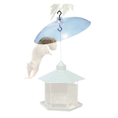 Squirrel Baffle Dome for Bird Feeder Transparent Dual Mount 16in dia. x 2.78in