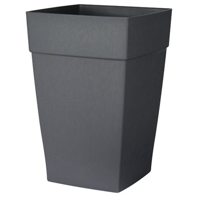 Harmony Self-Watering Planter Plastic Tall Square 16x16x24in Slate