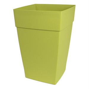 Harmony Self-Watering Planter Plastic Tall Square 16x16x24in Bamboo Green