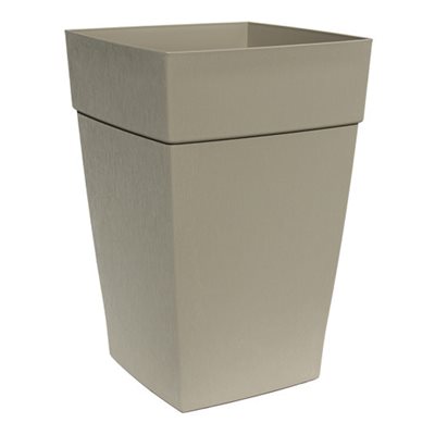 Harmony Self-Watering Planter Plastic Tall Square 16x16x24in Portabello