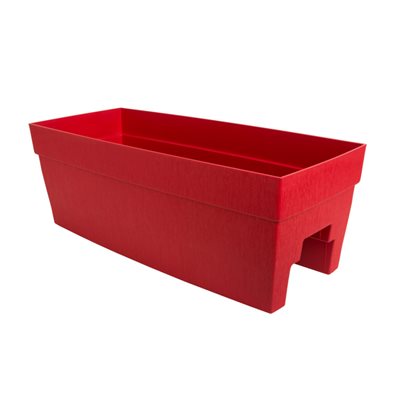 Harmony Railing Mount Planter Self-Watering Plastic 27x11.75x9.5in Red