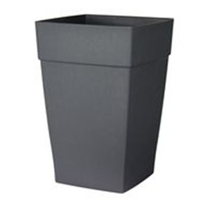 Harmony Self-Watering Planter Plastic Tall Square 8x8x12 Slate