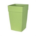 Harmony Self-Watering Planter Plastic Tall Square 8x8x12 Bamboo Green