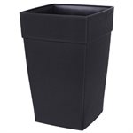 Harmony Self-Watering Planter Plastic Tall Square 8x8x12 Black