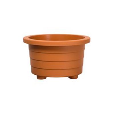 Futura Plastic Patio Planter with Drain Plug Round 15x9in Terracotta