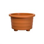 Futura Plastic Patio Planter with Drain Plug Round 18x11.25in Terracotta