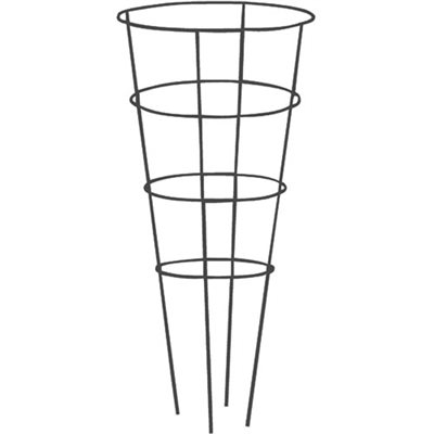 Wire Tomato Cage Powder Coat 4-Ring 42x14" Black