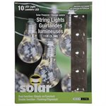 Solar LED Plastic Edison-Style Bulb String Light Set 10 Warm White Bulb 12.5ft
