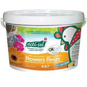 Acti-Sol Perennials & Annual Flowers Fertilizer Pail 2.5Kg 4-4-7