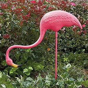 Realmingo Feeding Pink Flamingo Garden Stake 38in
