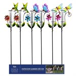 12PC Display Insects & Hummingbird Rain Gauge Stakes Assorted