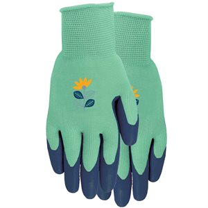 1Pair Gloves Garden Ladies Grip Mate Nitrile Coated Size: M Yellow / Blue