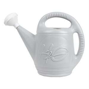 Watering Can H20 Motif 7.6L (2Gal) Plastic Light Grey