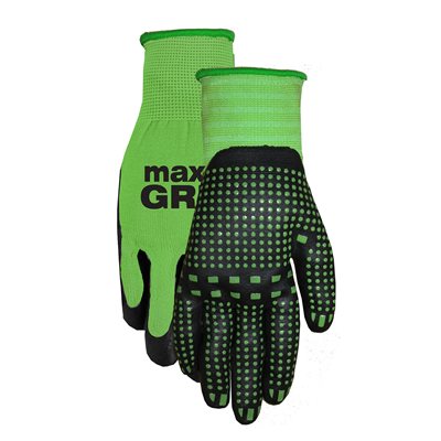 1 Paire De Gants Max Grip Avec Paume En Nitrile Résistant Aux Produits Chimiques S / M