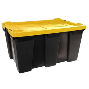 Strong Box Stackable Storage Tote 104L Black / Yellow