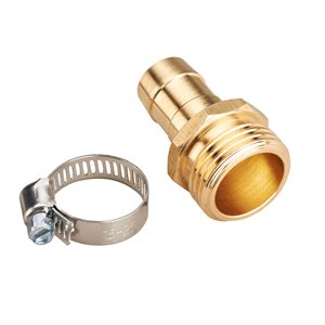 Brass Hose Repair Coupling Male 5 / 8in W / Clamp