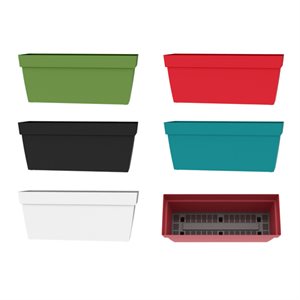 Viva Self-Watering Planter Plastic Rectangular 24x9x10in Blue