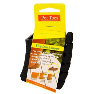 6pk Pot Toes Planter Pot Levelling Feet Black