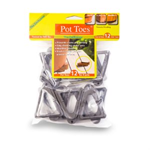 12PK Pot Toes Planter Pot Levelling Feet Dark Grey