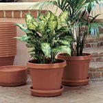 Terra Planter Plastic 6.3x5.3in Matte Terra Cotta