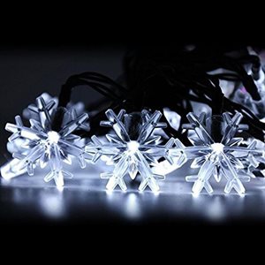 Fairy Light Set Battery Operated 30 Warm White 3D Snowflakes 10'