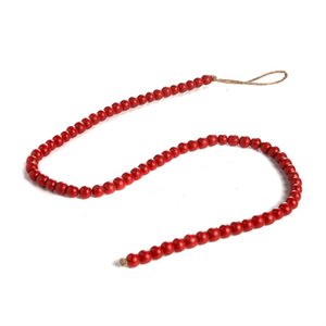 Wooden Bead Garland 47in Red