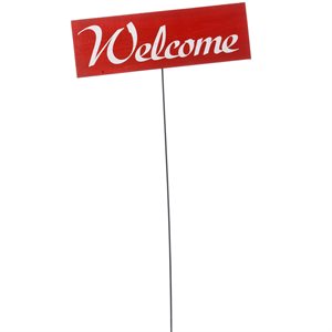 Wooden Welcome Sign Stake 4in x 12in