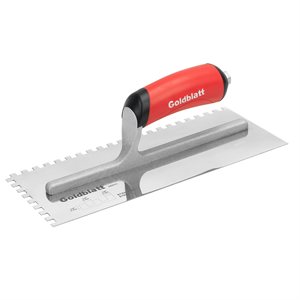 Trowel Square Notch Stainless Steel Red Ergo Handle ¼inx¼in