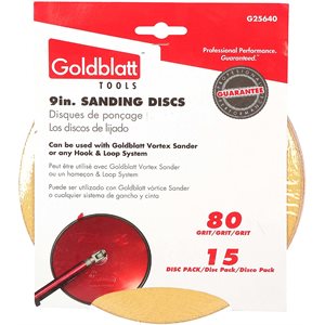 Vortex Sanding Disk 9in 80grit 15Pk